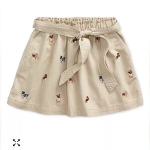 Polo Ralph Lauren Toddler Girls Dog Cotton Twill Skirt Size 6
